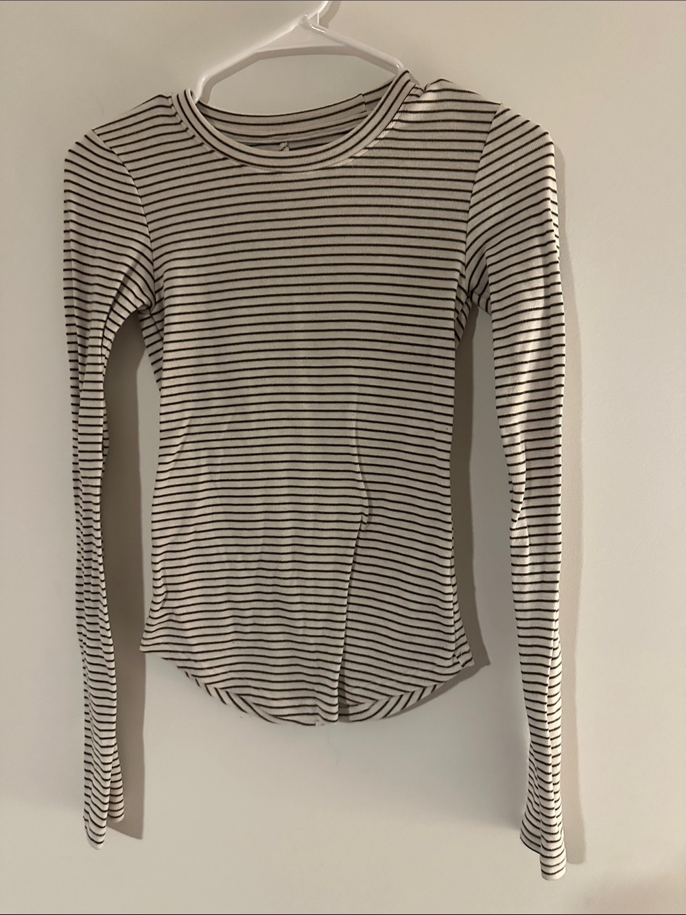 American Eagle Outfitters Black & White Striped Long Sleeve Top